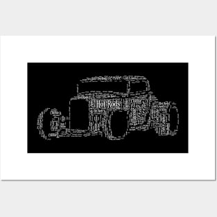 Hot Rod Car Automotive Typography Art Posters and Art